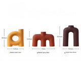 Tubular Letter Vase Set Modern Ceramic Decor for Living Room, Dining Table & TV Stand V1107-CS-ZMGXHP