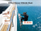 Retractable Dock Ladder, 5 Steps, Aluminum Alloy Pontoon Boat Swim Ladder, with Non-Slip Wide Steps, V952-MTZTSSSWPJ356MH3V001V0