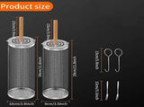 2-Piece Rolling Grill Baskets Stainless Steel for Vegetables Fish and Outdoor Grilling V1188-MS-710-114