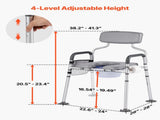 Bedside Commode Chair, 227 kg Capacity, 4-in-1 Portable Toilet and Raised Toilet with Padded V952-WLKBSLRZD500Y4MTK001V0