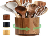 1 Piece Wooden Cutlery Holder 360 Degree Rotating Holds 10 to 15 Pieces, 15 cm V1237-ZY-818-245