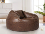 Marlow Bean Bag Chair Cover PU Couch Brown BEAN1001-BR