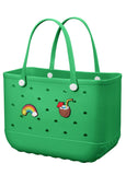 EVA Beach Tote Bag for Swimming, Pool & Travel Waterproof Washable Rubber Handbag with 2 Random V1107-CS-STDDBLS