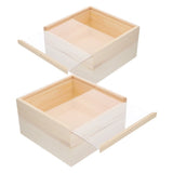 2Pcs Wooden Storage Container with Transparent Acrylic Lid Sliding Cover for Small Items V1369-AZ3-W-18325