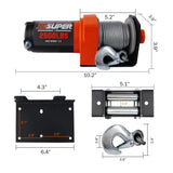 ZESUPER Electric Winch 2500LBS/1134KG 12V 15.2M Steel Cable ATV UTV 4WD 4X4 Boat V211-AUEB-ZEEW001