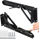 2 Pcs Heavy Duty Folding Shelf Brackets Wall, Mounted Fold Down Supports, 150kg Load Capacity, 500mm V1237-MS-626-365