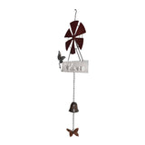 Hanging Welcome Windmill w Bell Butterflies 88cm V637-06986WEL