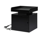 Levede Bedside Table USB Charger Outlet RGB Black NI1049-BK_NZ