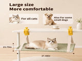 Clamp-On Hanging Cat Hammock Space-Saving Elevated Pet Bed with Breathable Tweed Fabric, Tool-Free V1341-ZY-N5LJWQ4U-GREY