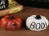 Halloween Resin Pumpkin Decoration Set with Spider Web Bat and Lettering Designs, Ins Style European V1341-ZY-RLSQAAM3-4-PIECECOMPLETESET