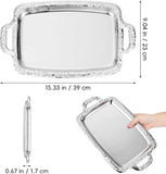 Tray - Stainless steel tray - Snack and fruit bowl for the desk - Rectangular storage tray V1188-ZXY-131-939