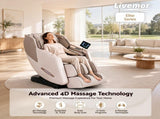 Livemor Elite 4D Massage Chair Recliner, SL Track Zero Gravity & Heat Auto Body Scan, 12 Auto FBMC-B-OREN-BK