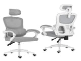 Ergonomic Reclining Office Chair - Lumbar Support, Adjustable Headrest VELTRA - GREY V274-FT-OC-2656B-WHGY