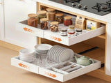 Artiss 2 Pack Pull Out Drawers for Cabinets Expandable Cabinet Organizer White USS-A-PULL-PL-WH