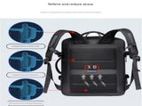 Black Expandable Business Travel Backpack with USB Charging Port - Water-Resistant Laptop Bag for V888-ELOSUNG32801