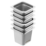 6 Pack Hotel Pans, 1/6 Size Anti-Jam Steam 0.8mm Thick Stainless Steel Restaurant Steam Table V952-16FCCPBXG6JTSOEA6V0