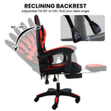 Sarantino Cueva Reclining High Back Office Gaming Chair with Retractable Footrest Office Comput CHR-ASA-CUE-BKRD