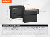 Through The Door Key Drop Box, Heavy Duty Steel Through the Doorbox with 12" Combination Lock, V952-CMXBXMMSBLACBDP02V0