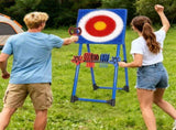 Axe Throwing Bristle Target Set with 8 Throwing Safety Axes and Ninja Stars Flexible Stand for Kids V985-AXETARGET