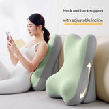 Green Memory Foam Reading Pillow & Back Support Cushion with Adjustable Wedge, Ergonomic Neck and V888-ELOSUNG54158