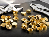 100 Pack Brass Compression Cap, Stop Value Caps, Drain Pipe Fittings for Hose Connector Nozzle V1259-DP01-A-1019