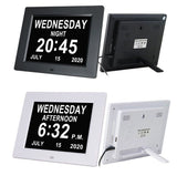 7" Large Display Digital Clock with Detailed Time & Date, Multiple Alarm Reminders,Language V1189-LC-RY-00502