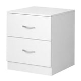 Levede Bedside Table Side Table 2 Drawers Storage Nightstand Bedroom Cabinet NI1079-WH-AU