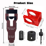 10-Piece Door Hinge Lock Installation Kit with Adjustable Router Template, Hole Saw, Drill Bits V1341-ZY-LRWPACN6-RED