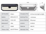 2-Pack Solar Motion Sensor Wall Light - 3 Lighting Modes, IP64 Waterproof, Three-Sided V888-ELOSUNG393681