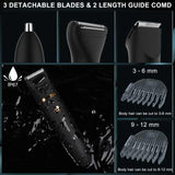 3-in-1 Waterproof Rechargeable Electric Hair Trimmer Set for Men - Professional Grooming Kit V888-ELOSUNG15611