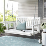 Gardeon Porch Swing Chair with Chain Garden Chair Outdoor Furniture Wooden White ODS-1956W-WH