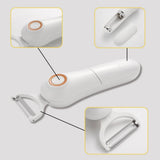 Cordless 3 Blade Electric Peeler, Handheld Electric Vegetable Peele, USB Rechargeable Potato Peeler V1369-AZ3-W-20280