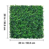 Artificial Boxwood Panel UV 12pcs Boxwood Hedge Wall Panels Artificial Grass Backdrop Wall 20X20" V952-MLCZWQ12PC20X2001V0