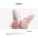 Pink 30cm Butterfly Shaped Throw Pillow - Soft Decorative Cushion with Embroidered Butterfly Design V888-ELOSUNG178367