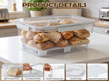 Large Bread Box with Sealed Lid With Time Recording Function Inner Draining Board Layout for Kitchen V1369-AZ3-W-12592