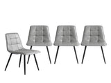 Levede 8x Dining Chairs Kitchen Chair CH1057-PU-4-GYX2