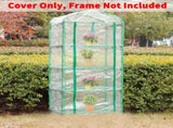 2 Pcs 4 Tier Greenhouse Replacement Cover- 27 x 19 x 63 Inch Clear PVC Plant Greenhouse Cover with V1258-DP02-C-538