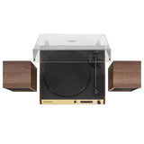 Vinyl Record Shelf Turntable with Speakers, Walnut Finish V178-69015