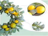 18 Inch Yellow Lemon Spring Summer Wreath for Front, Lamb Ears Leaves with Artificial Lemon V1258-DP02-C-2679