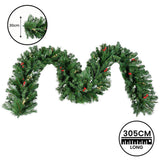 Christabelle 3.05m Christmas Garland with Berries Pine Tree Decoration Ornament 112_BHZG10