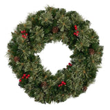 61cm Bristle Berry Christmas Wreath with Multi Functions Lights 112_OPBB61