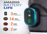 Gray Rechargeable Heated Shoulder Massager with LED Display - Adjustable Compression Wrap for Pain V888-ELOSUNG15100