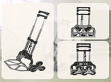 Stair Climbing Trolley 6 Wheels Aluminium Folding Hand Cart Climb Steps V63-828111