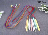 12 pieces of colorful carpet crochet hook sets in different sizes - professional needles for yarn V1366-AZ2-W-13422