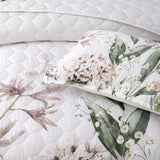 Bianca Lorna White Floral Printed Quilted Bedspread Set Queen V442-BCA-BEDSPREAD-LORNA-WHITE-QS