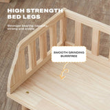 Solid Wood Pet Cat Dog Bed Wooden Puppy Home Bed Pet Supply M Sizes w/Pillows V488-PCPBP-M