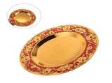 Red Round Metal Serving Tray European Style for Home Decor, Multi-Functional Fruit and Plate V1369-AZ3-W-13394