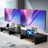 CARLA HOME Dual Monitor Stand Riser, Adjustable Length and Angle, Black V178-36578