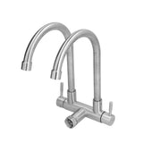 G3/4 Double Nozzle Single Cold Faucet 360 Degree Rotating 304 Stainless Steel Basin Tap for Kitchen V1294-YM0523-3112210105711