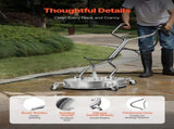 20" Pressure Washer Surface Cleaner, Stainless Steel Pressure Washer Attachments with 4 Wheels, 4500 V952-GYQXJBMQJQYPR0QW0V0